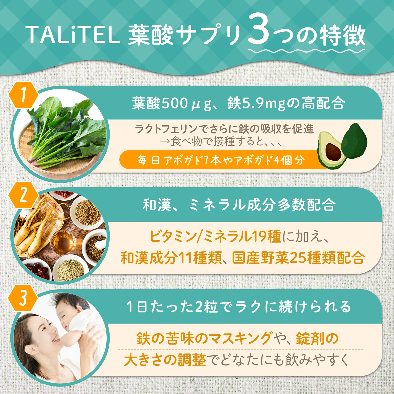 TALiTEL 葉酸サプリ 詳細画像 2/4
